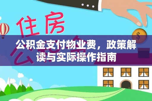 比如公积金支付物业费，政策解读与实际操作指南
