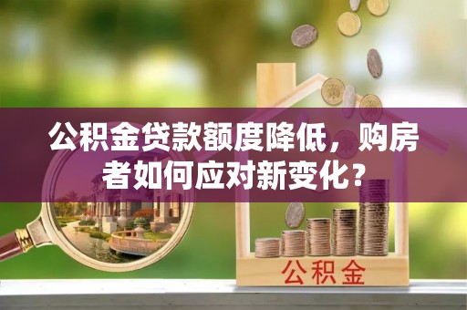 比如公积金贷款额度降低，购房者如何应对新变化？