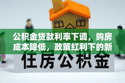 比如公积金贷款利率下调，购房成本降低，政策红利下的新机遇