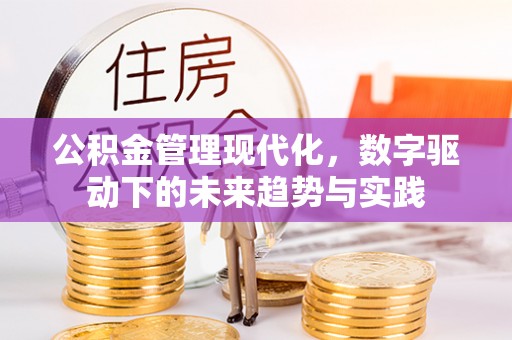 比如公积金管理现代化，数字驱动下的未来趋势与实践