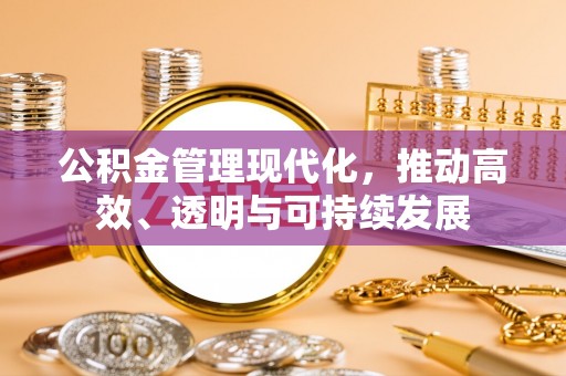 比如公积金管理现代化，推动高效、透明与可持续发展