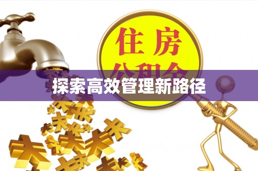 比如探索高效管理新路径