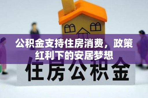比如公积金支持住房消费，政策红利下的安居梦想