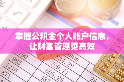 比如掌握公积金个人账户信息，让财富管理更高效