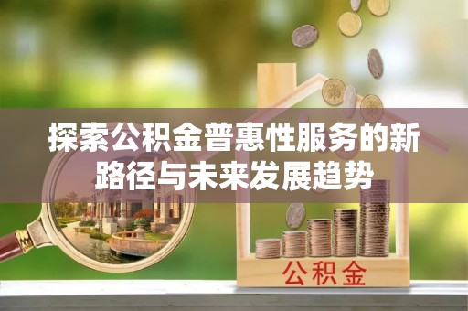 比如探索公积金普惠性服务的新路径与未来发展趋势