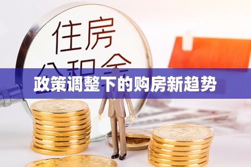 比如政策调整下的购房新趋势