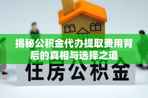 比如揭秘公积金代办提取费用背后的真相与选择之道