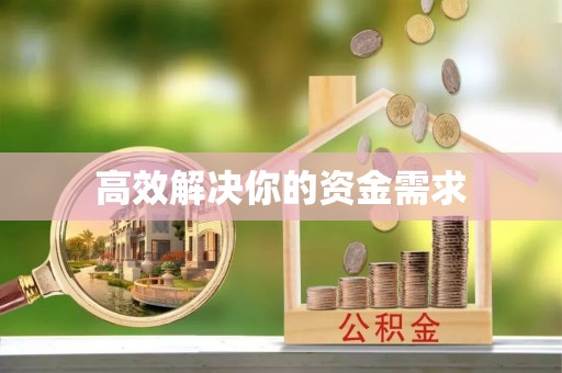 比如高效解决你的资金需求