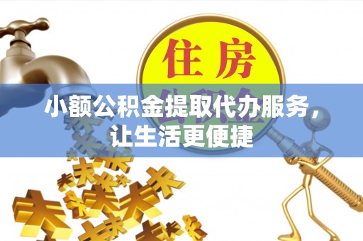 比如小额公积金提取代办服务，让生活更便捷
