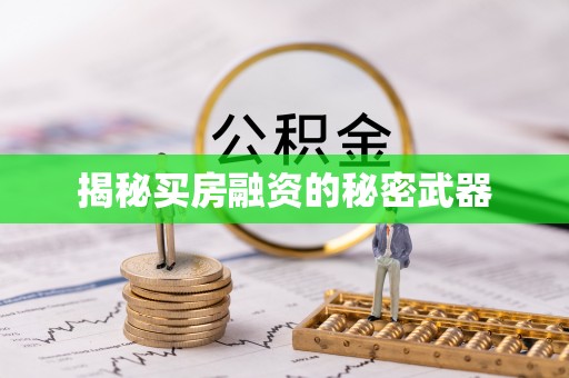 比如揭秘买房融资的秘密武器