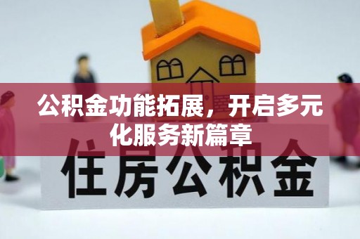 比如公积金功能拓展，开启多元化服务新篇章