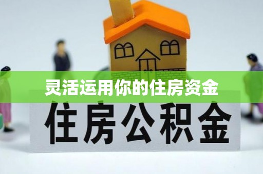 比如灵活运用你的住房资金