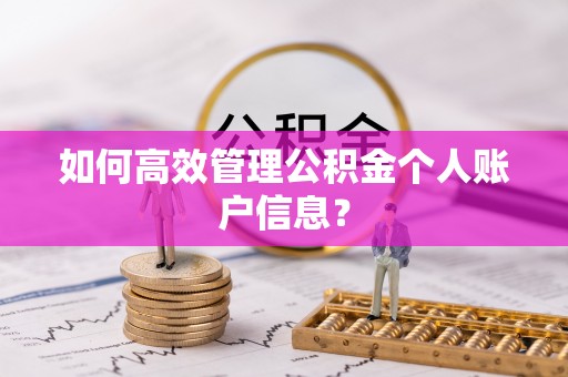 比如如何高效管理公积金个人账户信息？