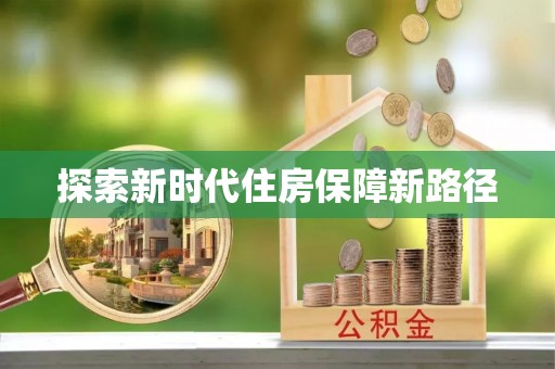 比如探索新时代住房保障新路径