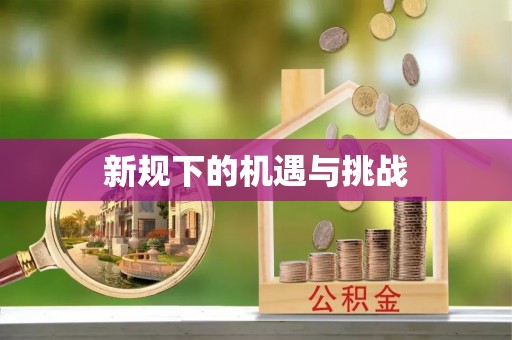 比如新规下的机遇与挑战
