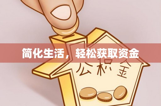 比如简化生活，轻松获取资金